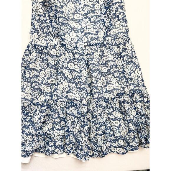 Polo Ralph Lauren Dress Girls Size 12 Blue White Sundress Floral Short Sleeve - Picture 6 of 11